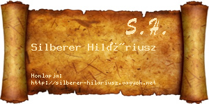Silberer Hiláriusz névjegykártya